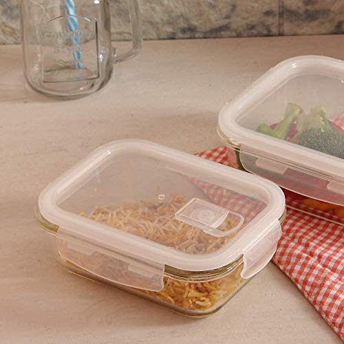 Femora Borosilicate Glass Containers for Kitchen | Storage Box for Kitchen With Air Vent Lid | Set of 2 | 400 Ml Each