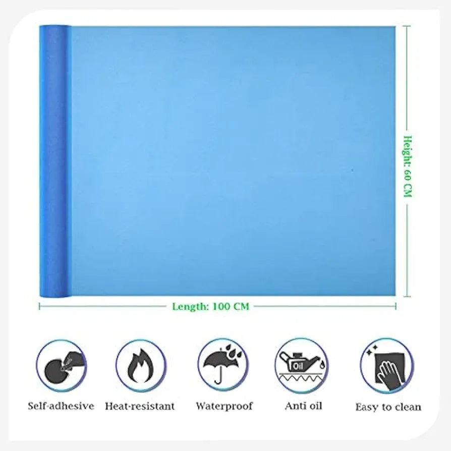 Jaamso Royals Blue Hexagonal Tiles Pvc Flooring Sheets for Floor Self Adhesive Wallpaper