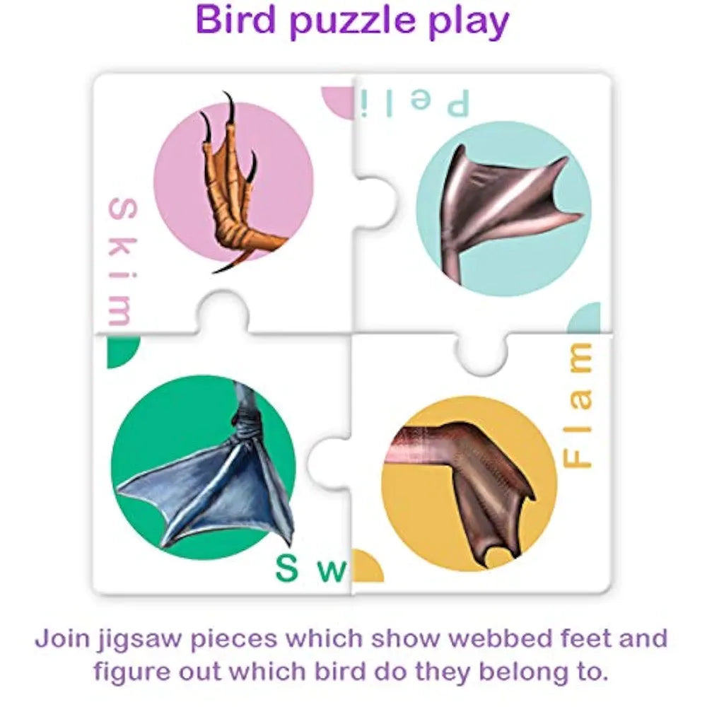 TOYKRAFTT Puzzles for Kids for Age 5-7, Educational Toys, Bird Puzzle, 4 Piece Puzzles for Kids Animal Puzzle - Birds Watch