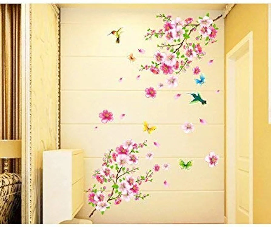 Decals Design Flowers Branch Wall Sticker Multicolor