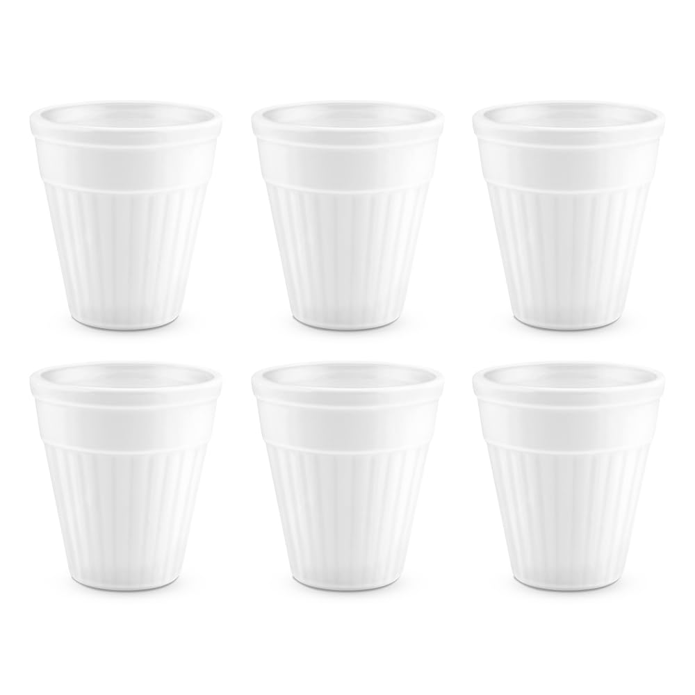 Larah by Borosil 6 Pcs Tea/coffee Opalware Kulhad Set | 100 Ml Each