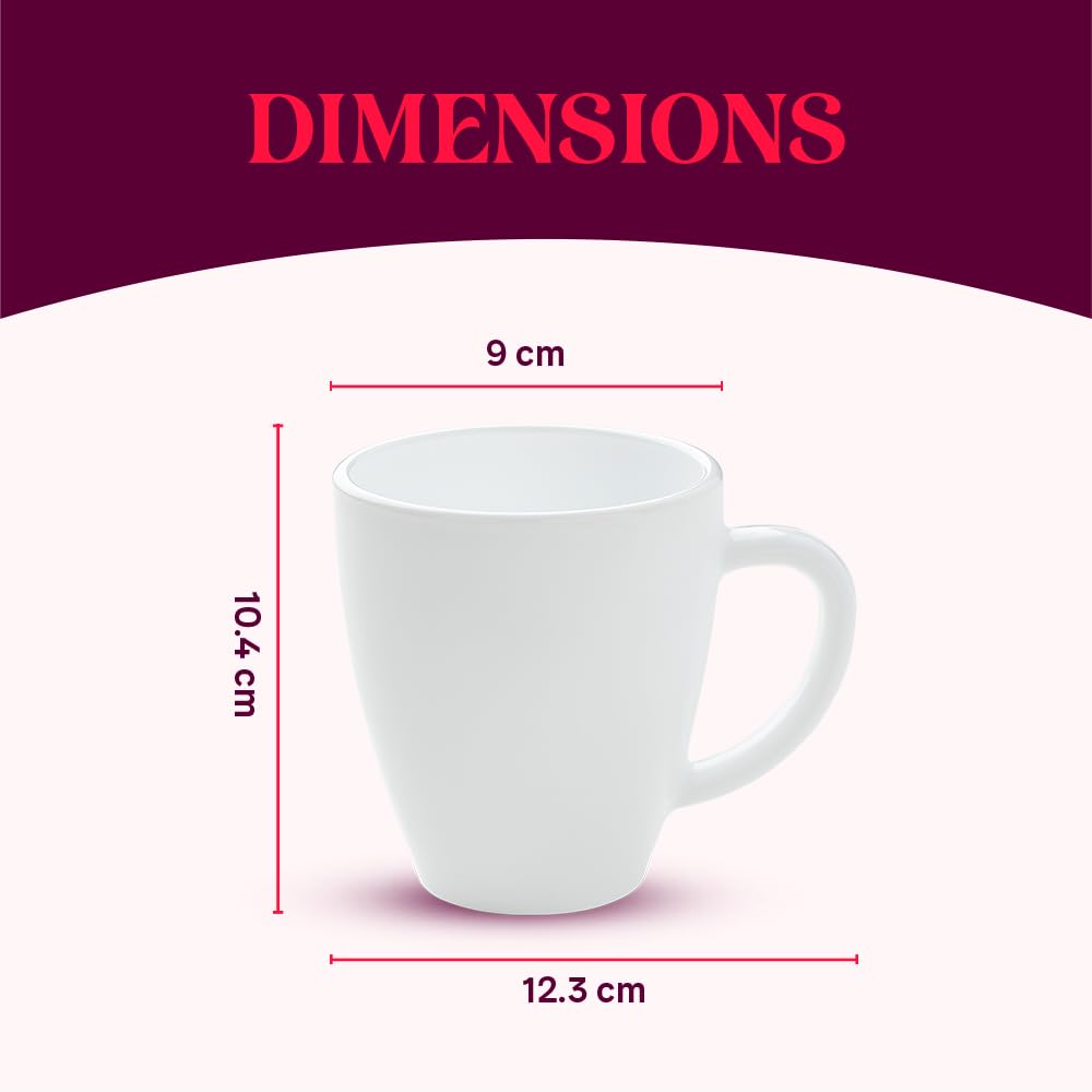 Larah by Borosil Opalware Polka Red 390 Ml Mug