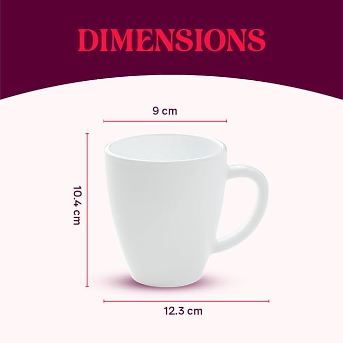 Larah by Borosil Polka Blue 390 Ml Mug Set | Set of 2