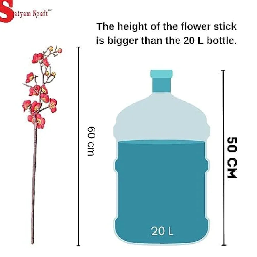 3 Sticks Artificial Blossom Flower Bouquet Sticks White