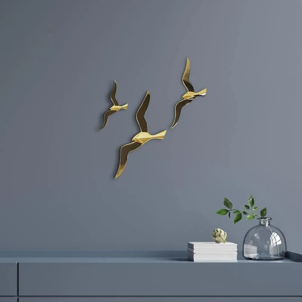 The Artment your Artistic Apartment Abstract Golden Birds Wall Art