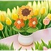 Crochet Flowers Artificial Sunflower Sunflower with Daisy Pot