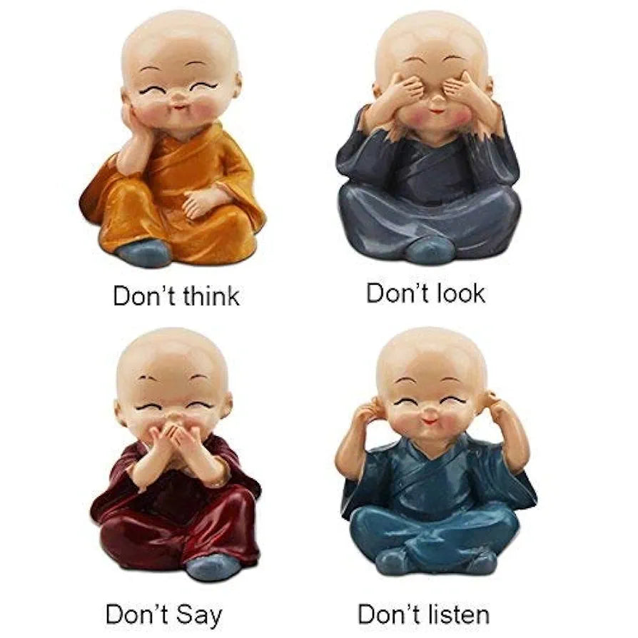 Satyam Kraft 1 Set Monk Buddha Miniature Set Idols