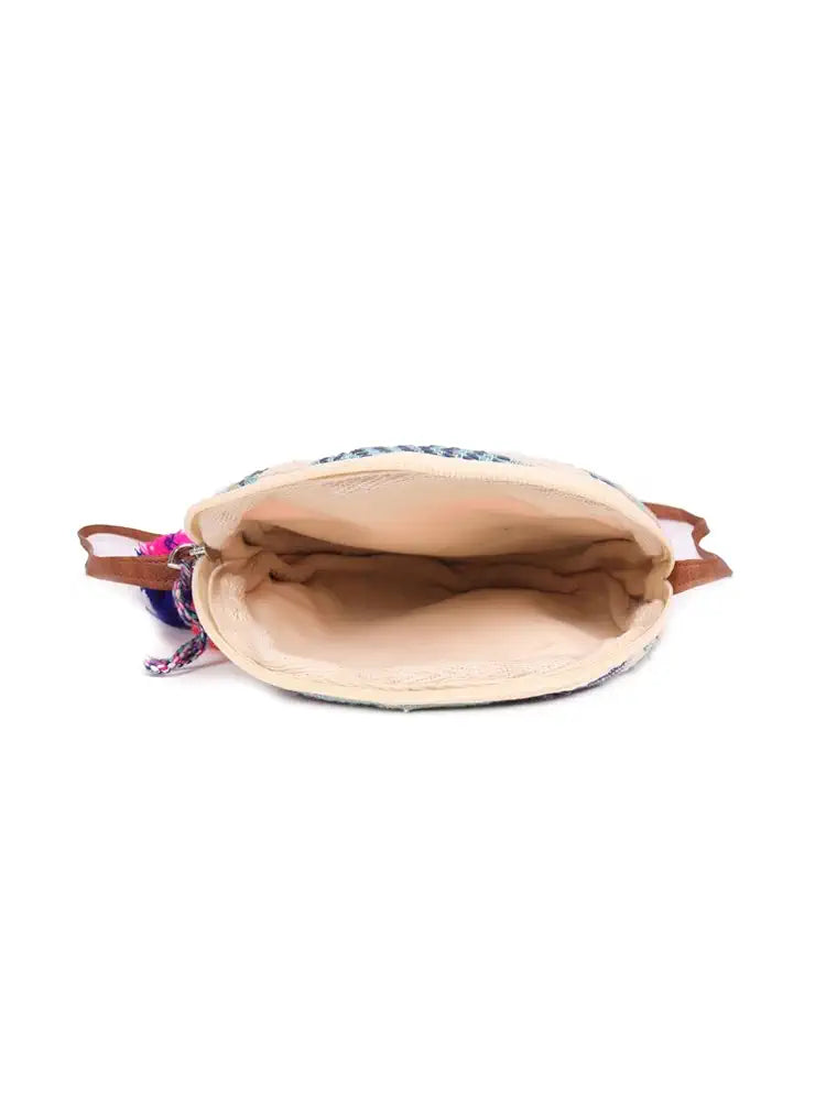 Astrid Handmade Macrame Flap Over Sling Bag For Girls And Women Colour peach
