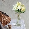 Artificial Peony Flower Stick Bunch Faux Fabric Flowers Yellow Without Vase