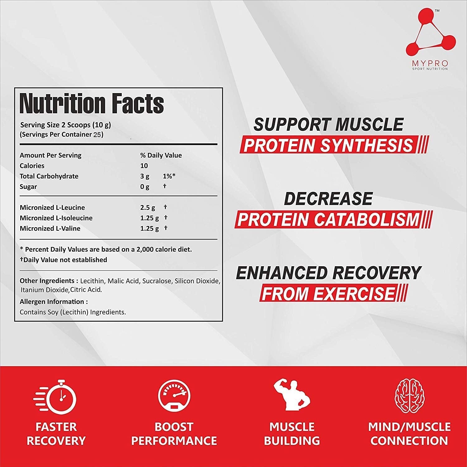 My Pro Sport Nutrition Premium BCAA - 250 gms