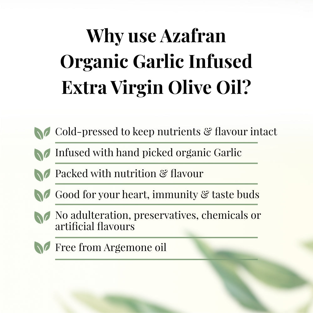 Azafran Garlic Infused Extra Virgin Olive Oil - 250 ml
