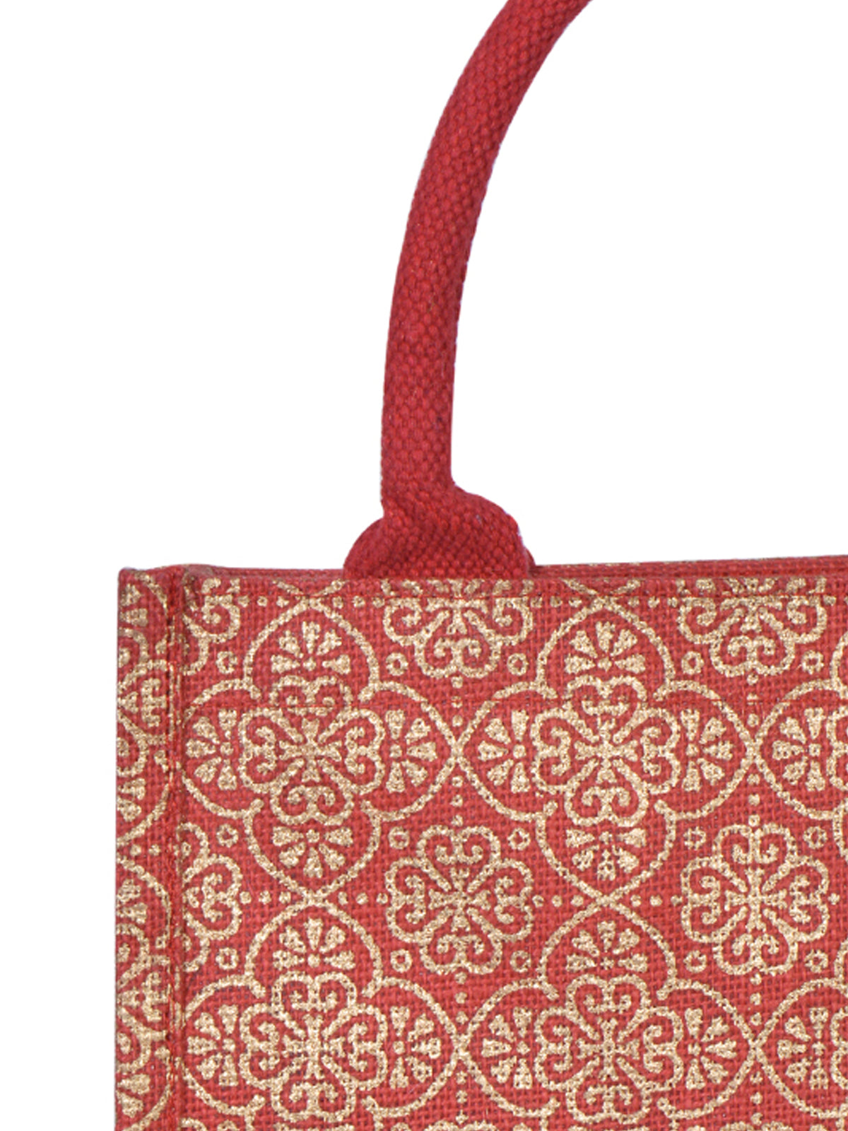 Jute Cottage Mughal Print Zipper Lunch Bag 100% Genuine Jute