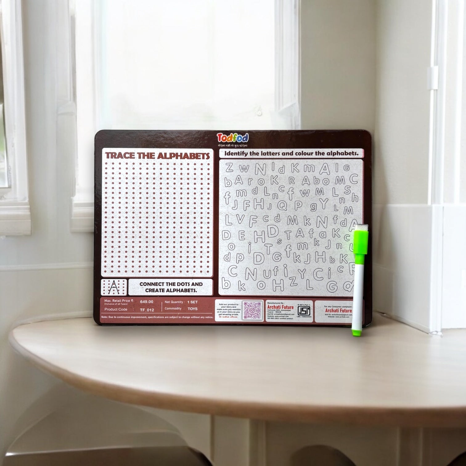 Wooden  ABCD 4-in-1 Learning Board