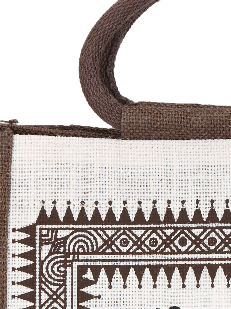 Jute Cottage Warli Print Lunch Zipper
