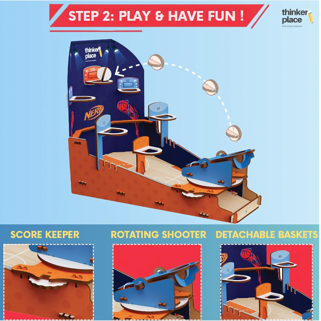 Nerf DIY Basketball Frenzy- Learn about Distance & Speed