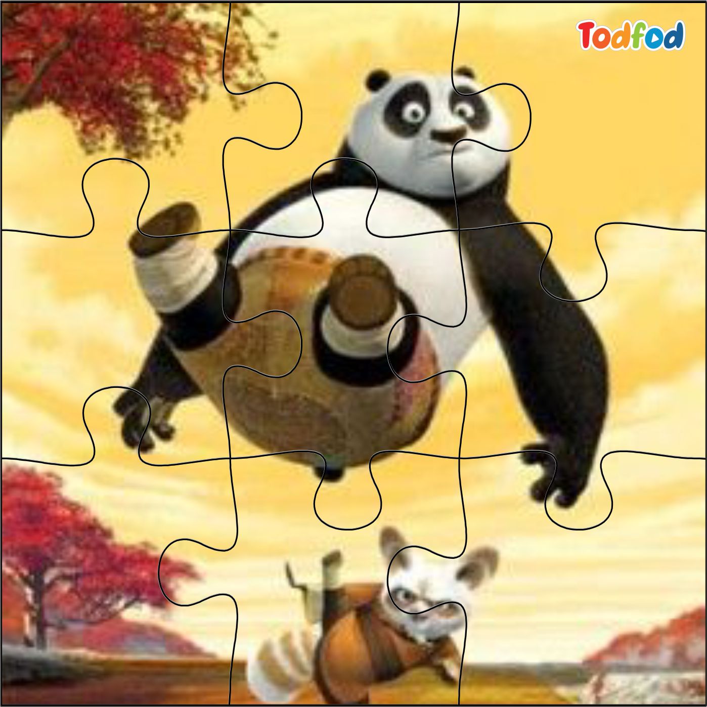 Wooden Jigsaw Puzzles - Kung Fu Panda Anime Cartoon Characters for Kids