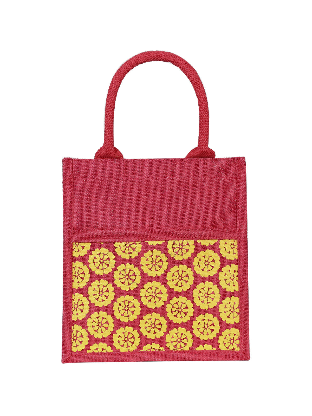 Jute Cottage Pocket Zipper Lunch Bag 100% Genuine Jute Stylish
