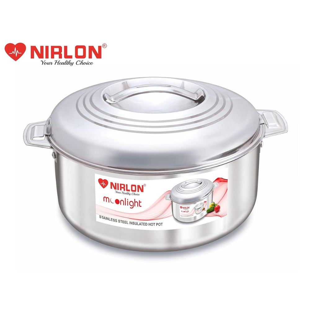 Nirlon Stainless Steel Double Wall Insulated Casserole With Steel Lid | 2 Liter