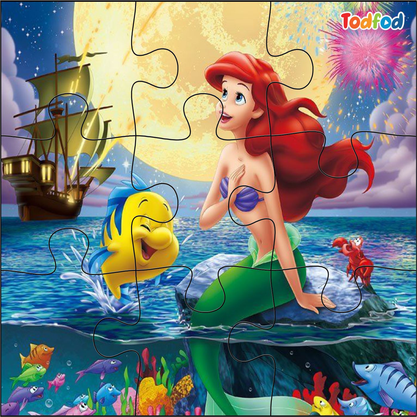 Wooden Jigsaw Puzzles - Ariel and Friends Disney Anime Cartoon Characters