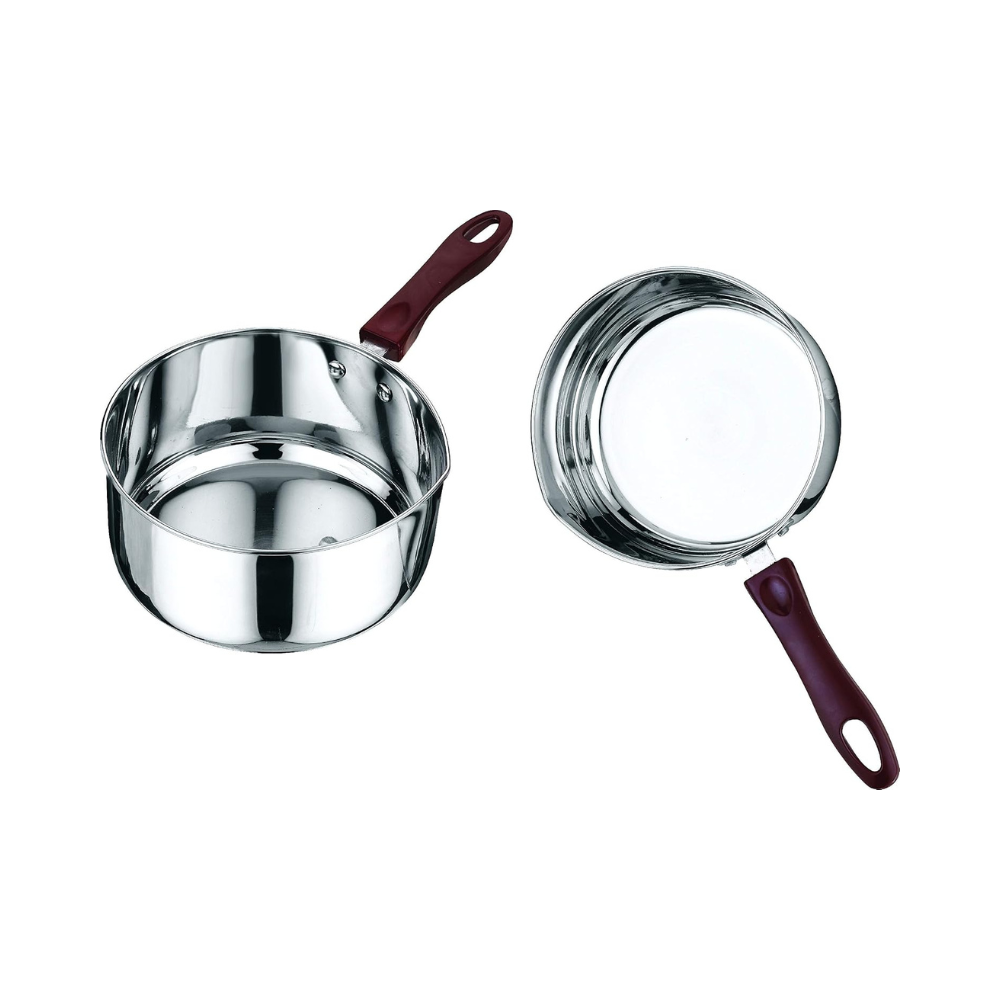 Vinod Stainless Steel Milkpan/saucepan Set of 2 - 1 Litre and 1.6 Litres