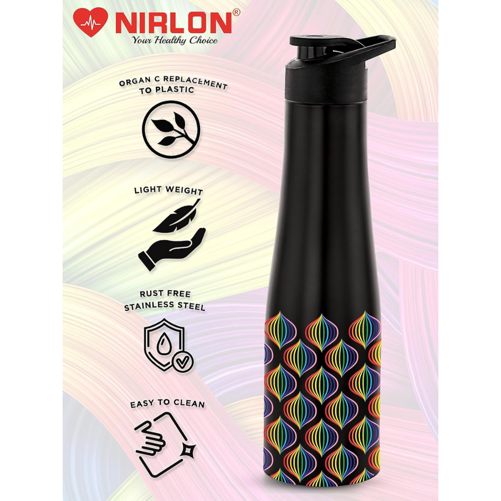 Nirlon Tall Bell Single Wall Stainless Steel Water Bottle - 1000 ml
