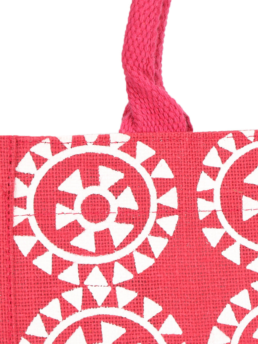 Jute Cottage Round Print All Over Lunch Bag