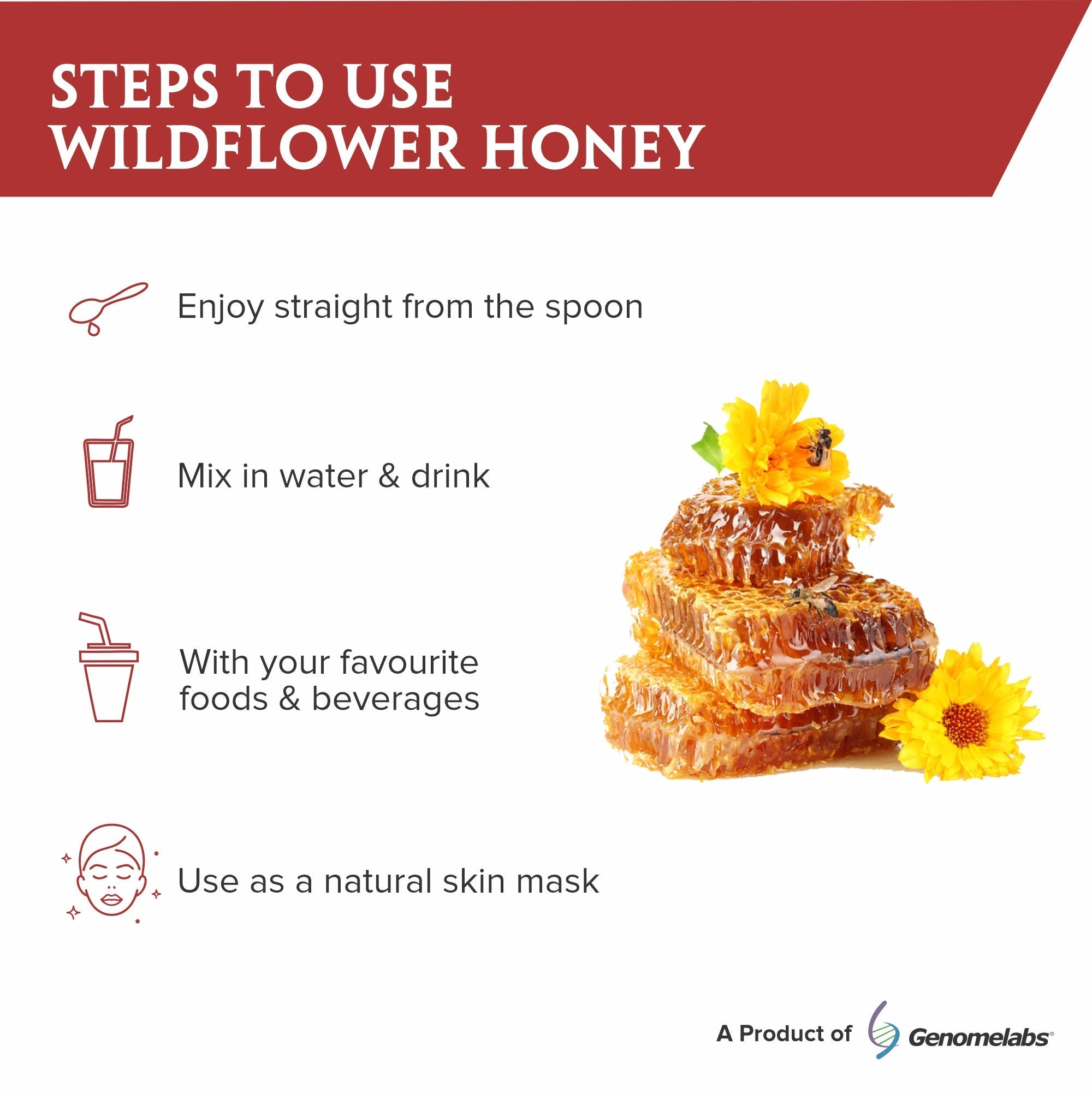 Genomelabs Floney Wildflower Honey - 250 gms