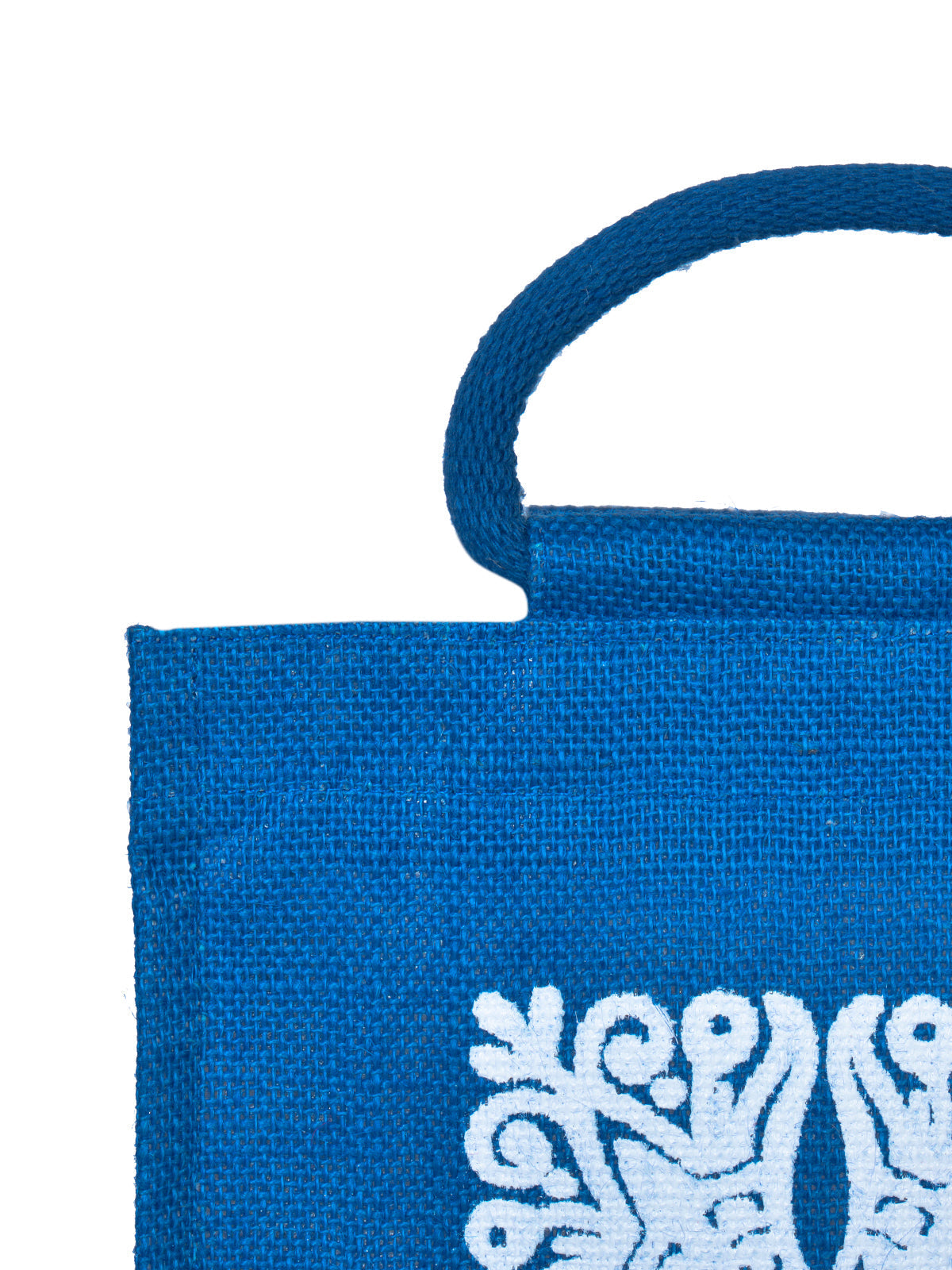 Jute Cottage Motif Zipper Lunch Bag 100% Genuine Jute