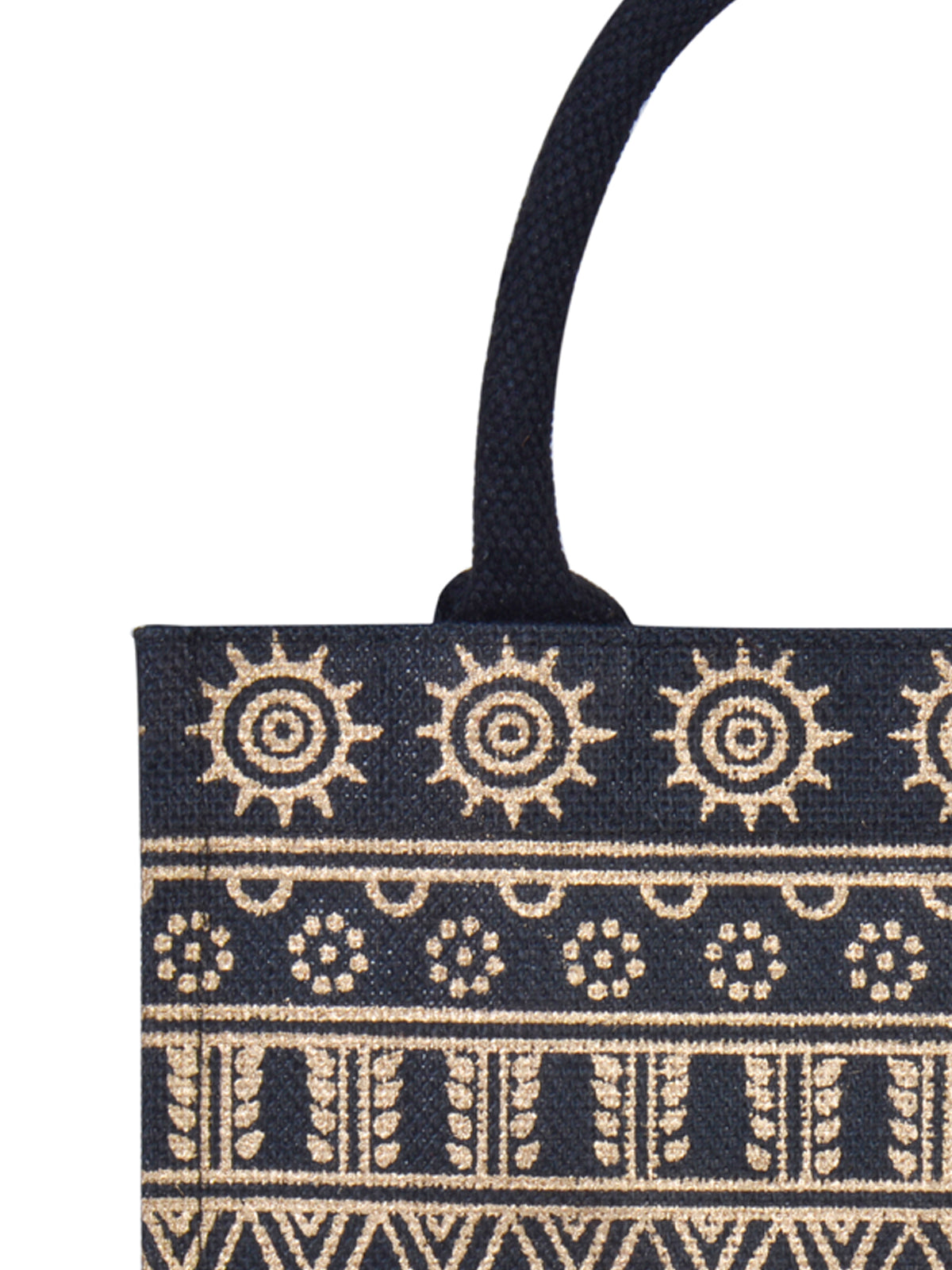 Jute Cottage Aztec Print Zipper Lunch Bag 100% Genuine Jute
