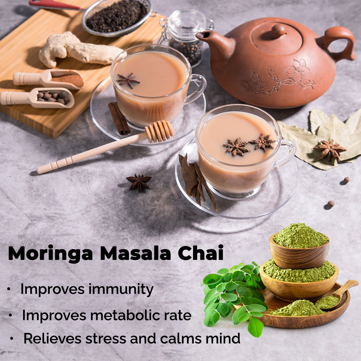 Auric Masala Tea Kadak Masala Chai Powder with Moringa
