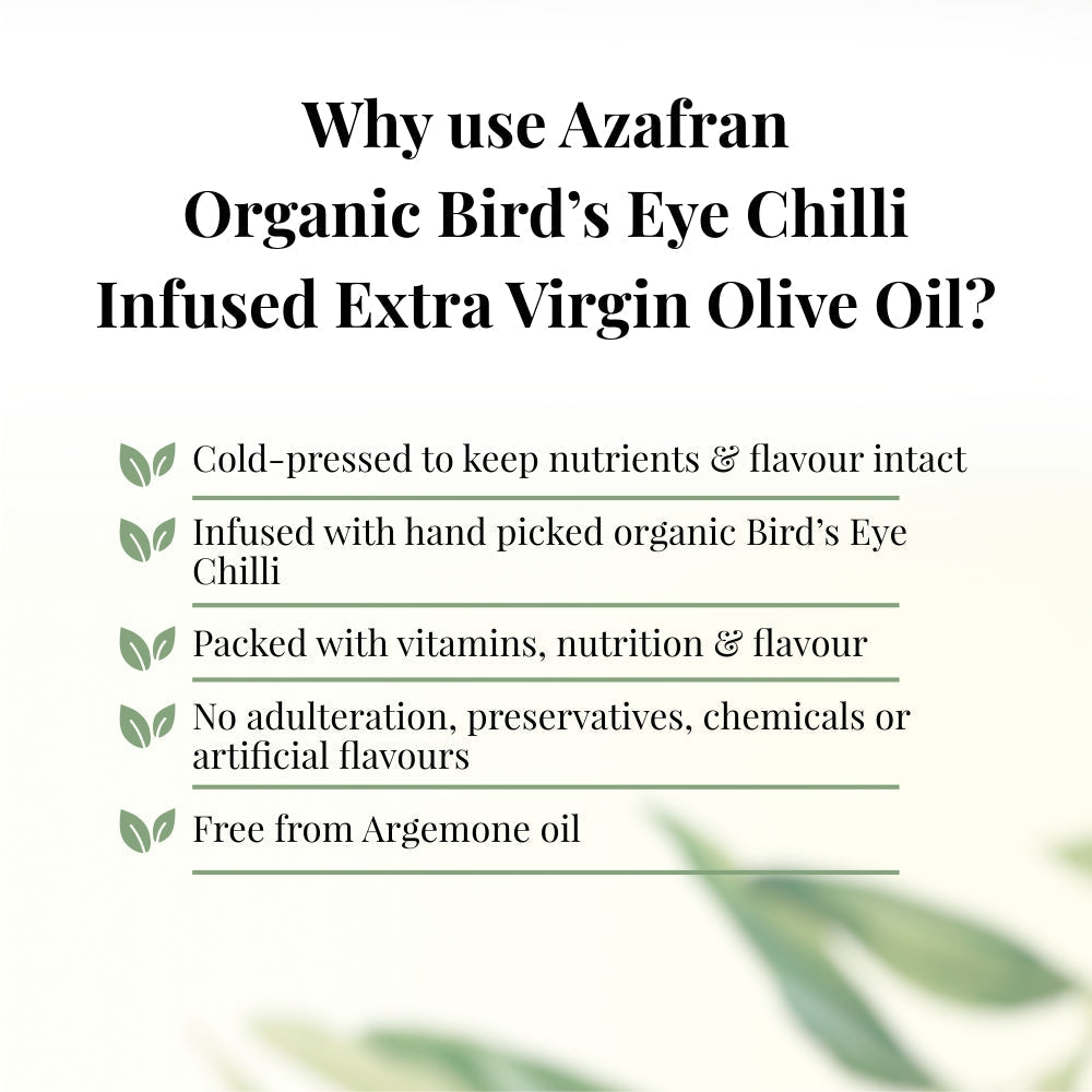 Azafran Bird's Eye Chilli Infused Extra Virgin Olive Oil - 250 ml