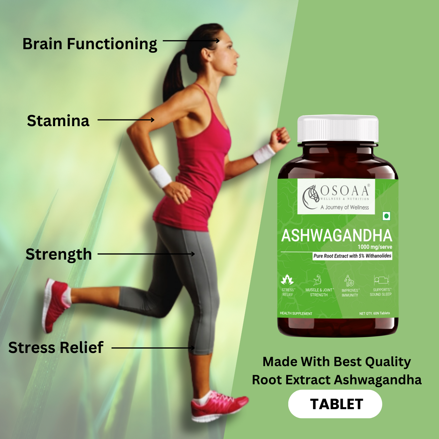 Osoaa Ayurvedic Ashwagandha 1000 mg - 60 Caps