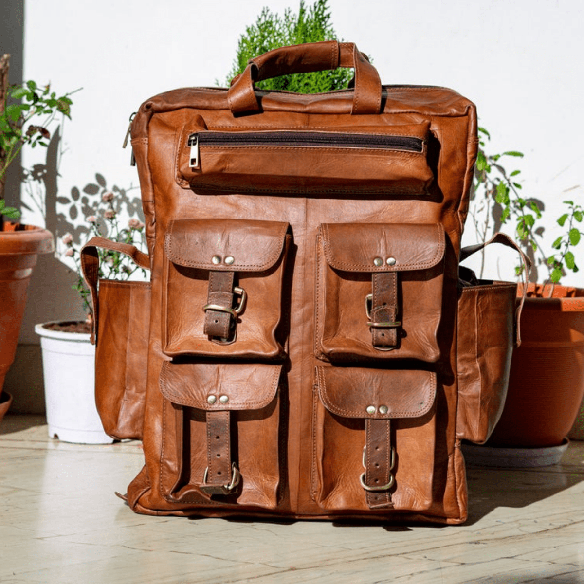 Craftshades – Seven Pocket Goat Leather Backpack | Unisex