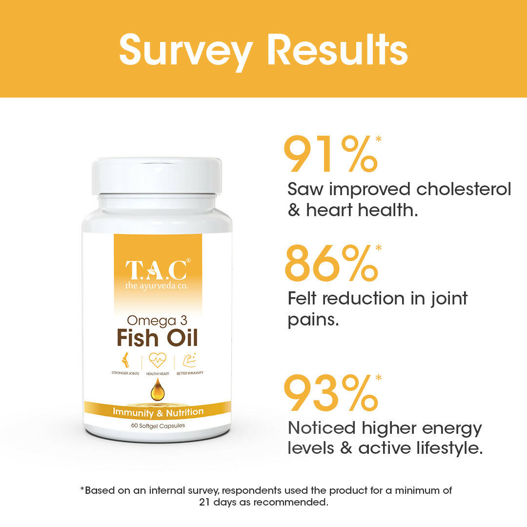 T.A.C - The Ayurveda Co. Omega 3 Fish Oil Soft Gel Capsules