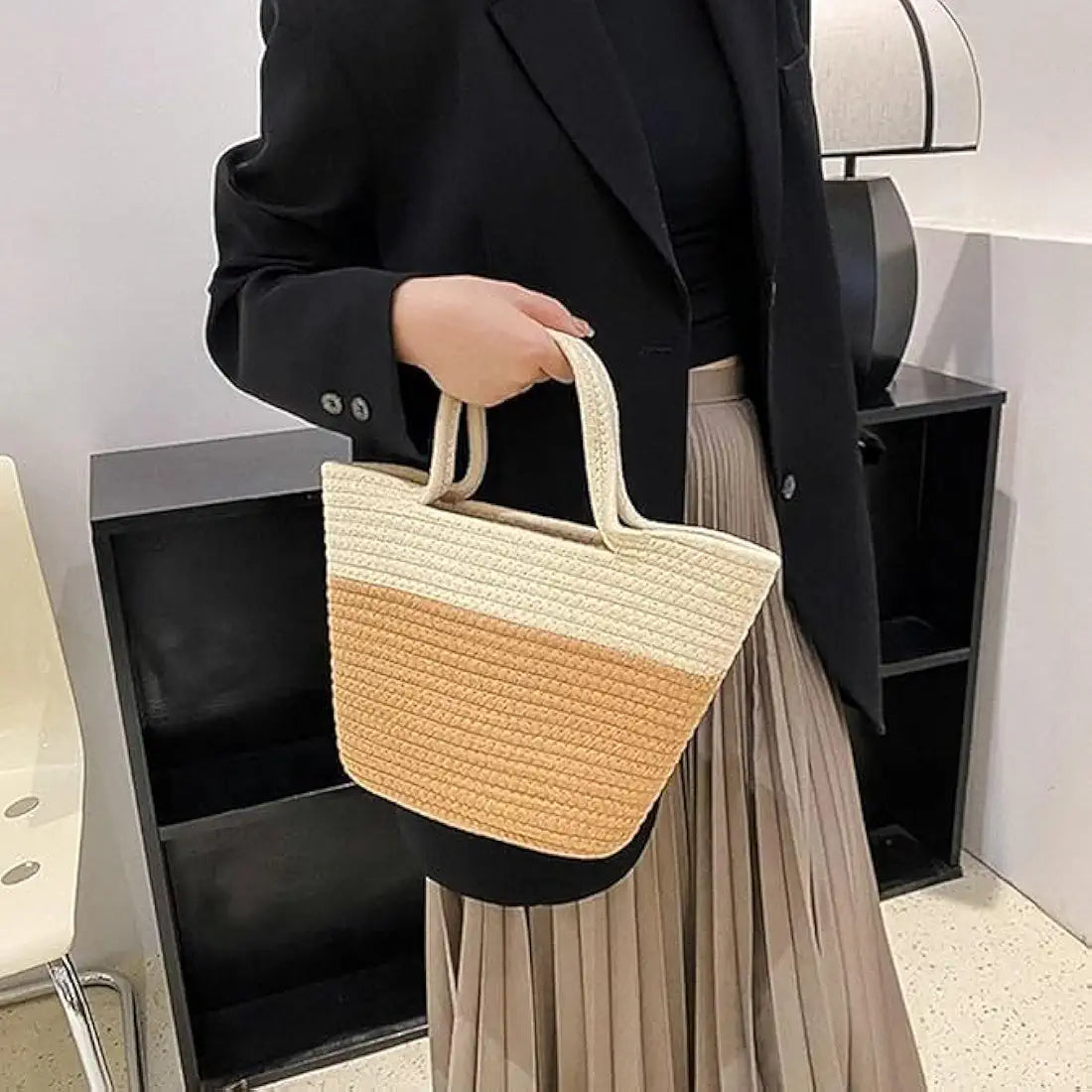 Attractive Hand Bag large Tote Bag Bamboo Tote for Women Jute Bag Handmade Bag
