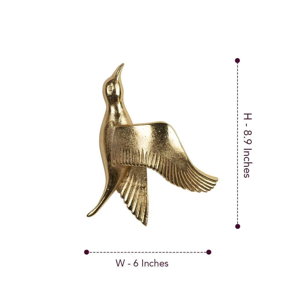 The Artment your Artistic Apartment Minimalist Watch Me Fly Wall Décor Hanging Set of 5 Gold