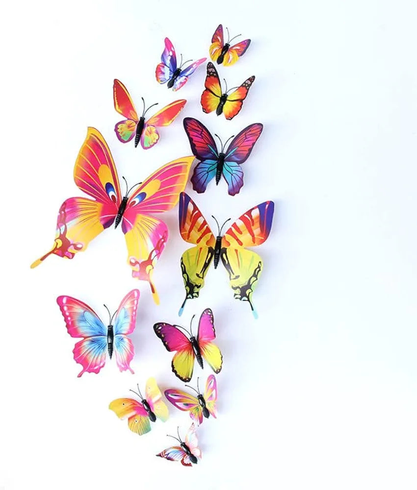 Jaamso Royals Multi 3d Magnet Butterfly Stickers -self-adhesive