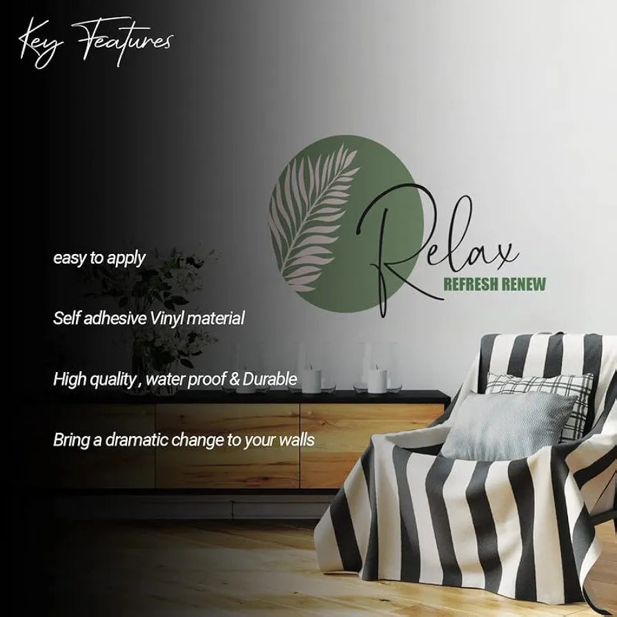 Kotart Relax Refresh Renew Wall Stickers PVC Vinyl Wall Decals