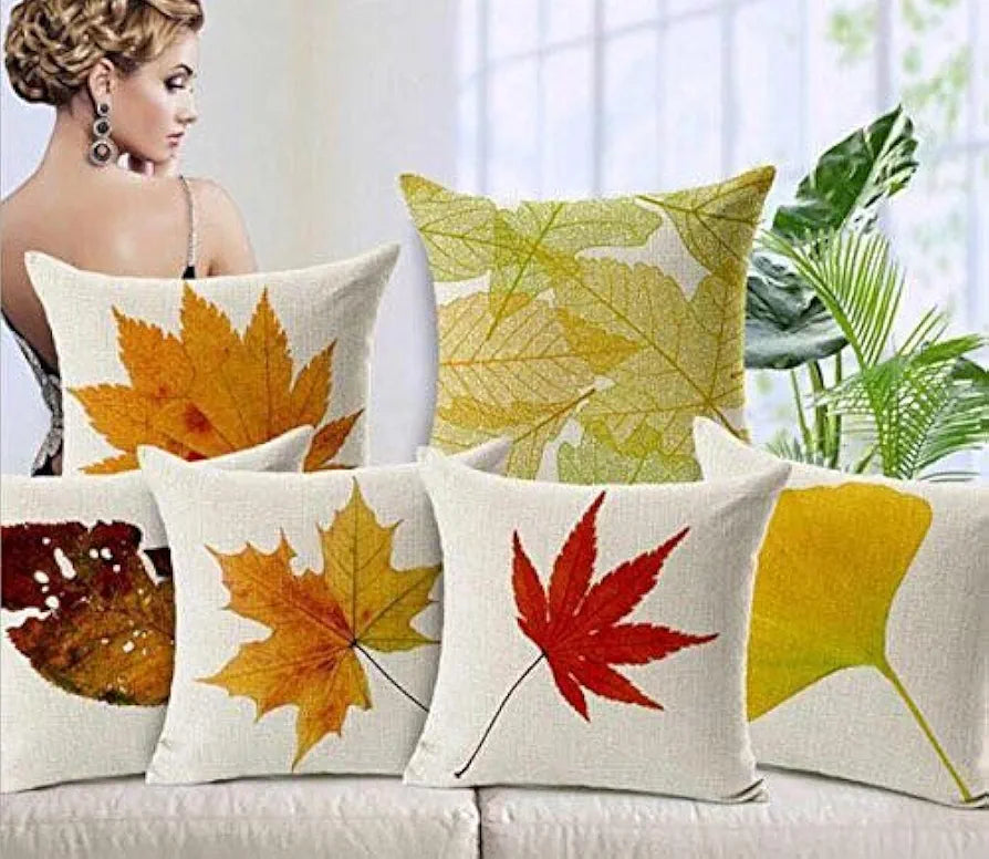 Aerohaven Abstract Decorative Hand Made Jute 180TC Throw Pillow/Cushion Covers Set of 5 - CC11