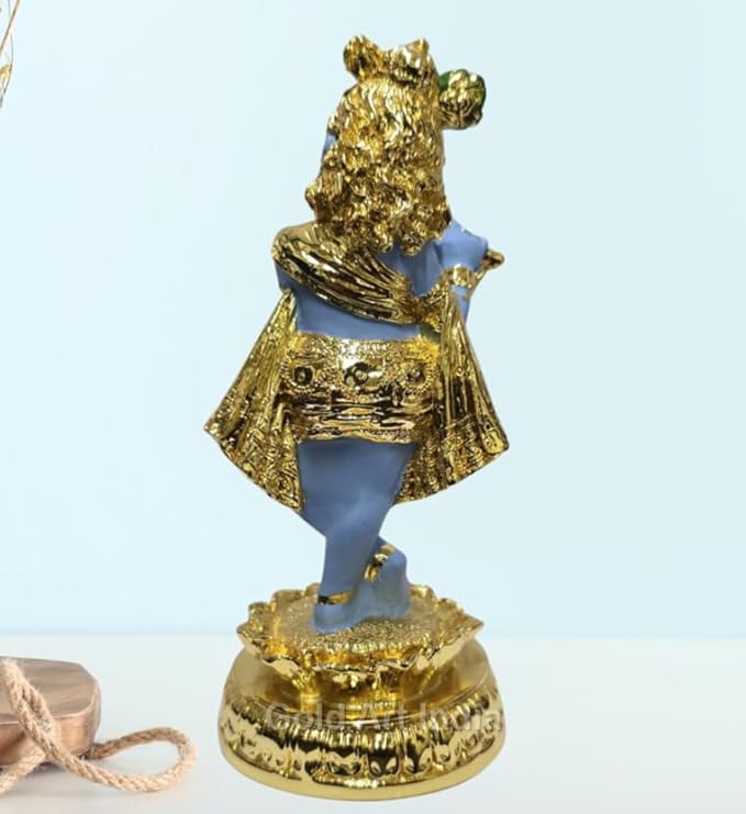 Gold Art India Lord Krishna Idol Gold Plated Krishna Statue Standing Krishna