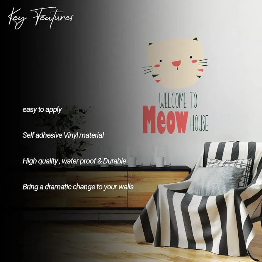 Kotart Kitten/Cat Printed Wall Decals Cute Colorful Wall Stickers for Home