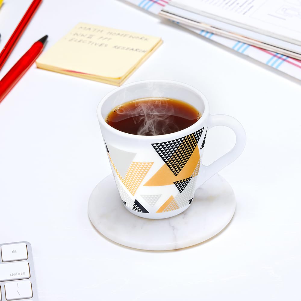 Larah by Borosil Novelty Series Nivaah Opalware Mug, Set of 6 Tea/coffee Mugs | 160 Ml Each