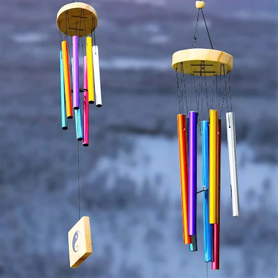 Lilone Brass 7 Color Pipes Wind Chimes 24 Inch Long