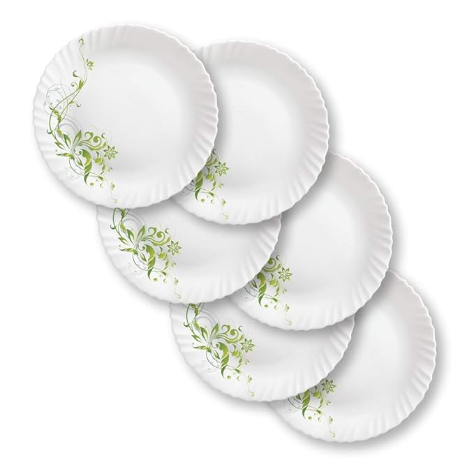 Larah by Borosil Opalware Full Plate - Erba | White | 11 Inch | Set of 6