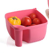Frenchware 1 Unit Plastic Colander With Handles, Premium-grade Plastic, 100% Food Safe | Dishwasher Safe | Peach Colour