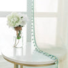 Urban Space Linen Textured Sheer Curtain for Door Room Darkening, Decorative Curtains Hanging Style Set of 2 Curtains Mint Green with pom pom