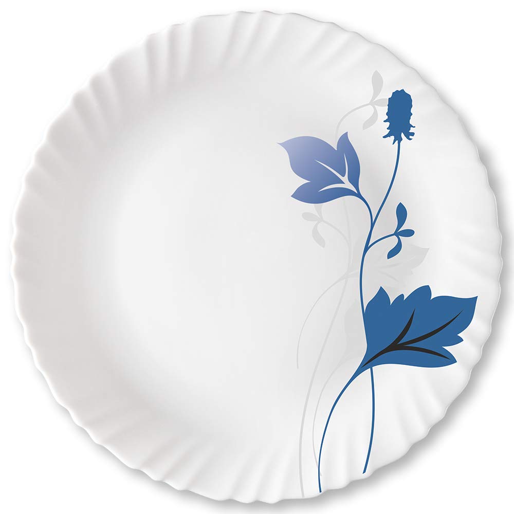 Larah by Borosil Opalware Ageria Full Plate | White | 11 Inch | Set of 6