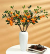 Artificial Fake Plant Flowers Artificial Orange Stems Pack of 6