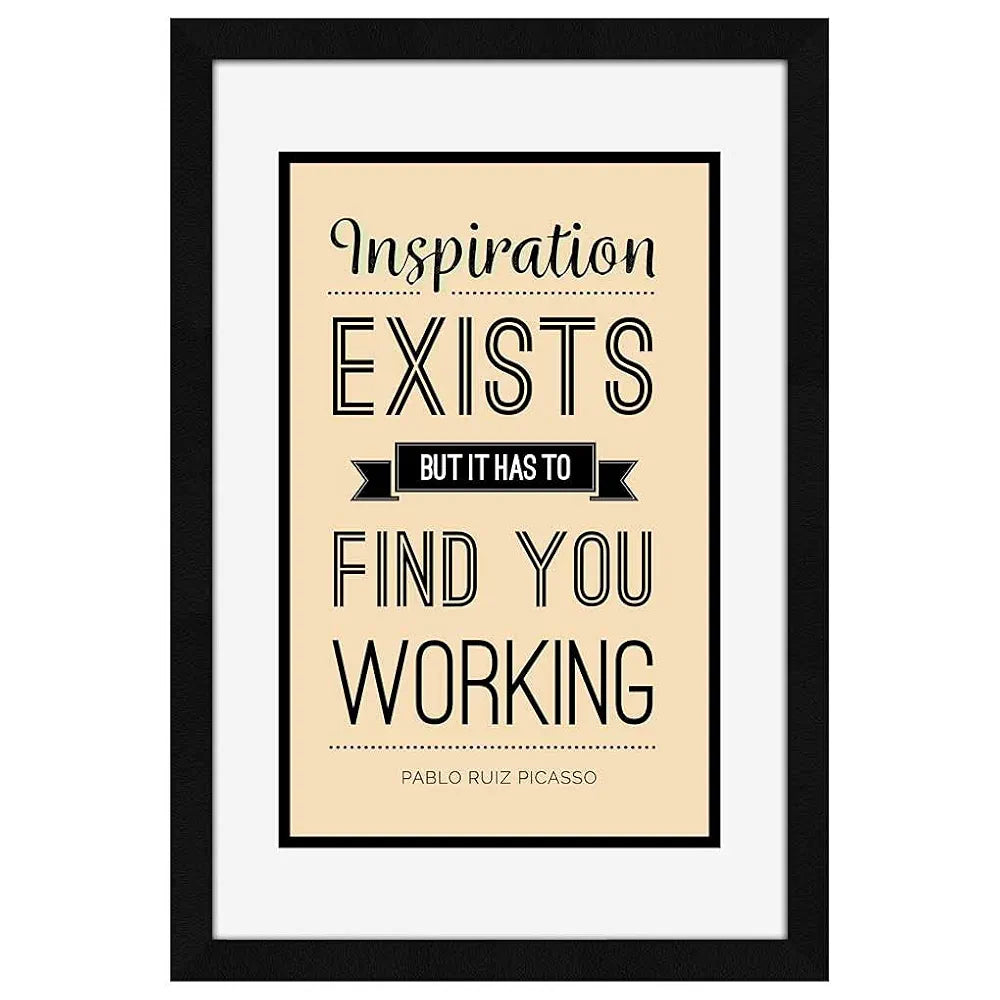 ArtX Paper Inspiration Exists Motivational Quote Framed Wall Art Painting