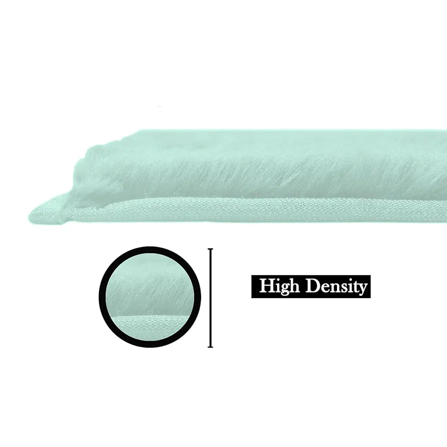 Luxe Home International Rectangular Bath Mat Super Soft Anti Skid Rabbit Fur Mats 40X60 Cm Colour Lime
